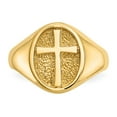 thumbnail image 5 of 14K Yellow Gold Ring Band Themed Polished Eternal Life Cross, 5 of 5