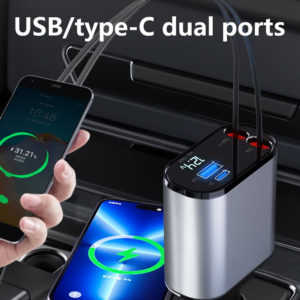 Type C Cable Fast Charging Retractable Cellphone Charger for Smartphones Tablet