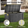 thumbnail image 2 of fazzn 180 Gallon Resin Deck Box Waterproof Outdoor Storage Box for Patio Furniture Pool Accessories Indoor Storage for Cushion Garden Tools (Black), 2 of 7