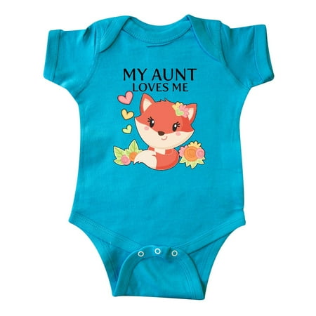 

Inktastic My Aunt Loves Me- little fox Gift Baby Boy or Baby Girl Bodysuit