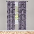 thumbnail image 3 of Ambesonne Gothic Curtains, Feminine Victorian Motif, Pair of 28"x84", Lilac Black, 3 of 5