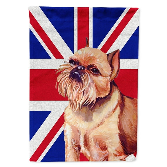 Carolines Treasures LH9466GF Brussels Griffon with English Union Jack British Flag Garden Flag Garden Size multicolor