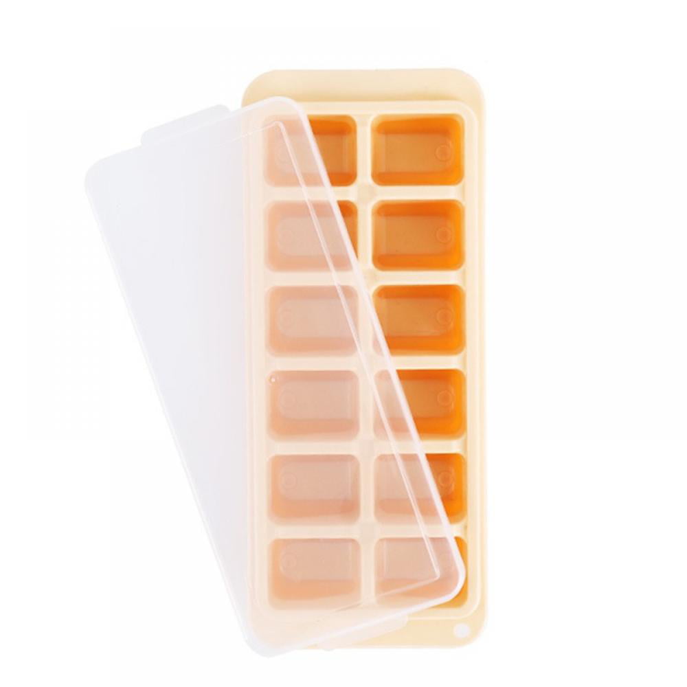 Orange Colour Soft  And Flexible Splash Ice Cube Tray Non Stick Cubes 