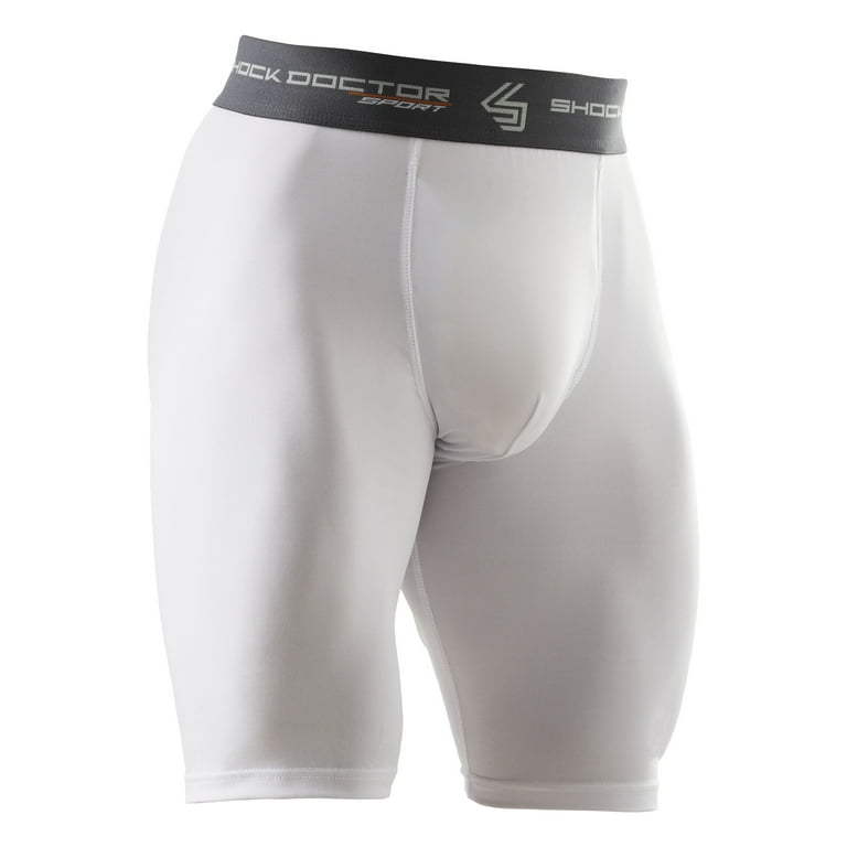 Shock Doctor Compression Shorts with Protective Cup for Men