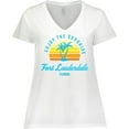 thumbnail image 3 of Inktastic Summer Enjoy the Sunshine Fort Lauderdale Florida in Blue Women's Plus Size V-Neck T-Shirt, 3 of 5