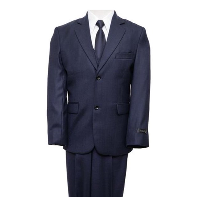 2 Button Front Closure Interior Pick Stitching Boys Suits Navy - 3