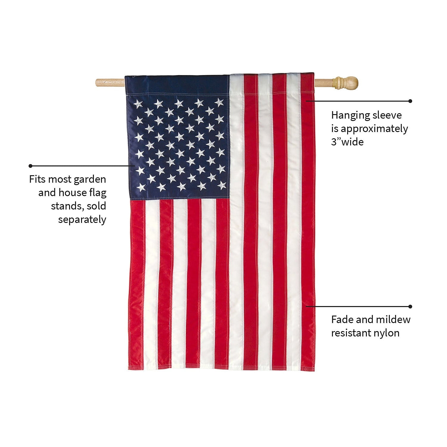 Evergreen Flag American House Flag