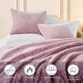thumbnail image 6 of Regency Heights King Size Comforter Set, Fluffy Bubble Plush Comforter Set, 3-Piece Bedding Set, Mauve Ombre, 6 of 10