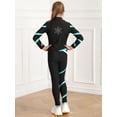 thumbnail image 4 of Alvivi Kids Girls Figure Ice Skatinhg Costume 2 Pieces Gym Workout Tracksuit Sweatshirt and Leggings Blue Green 6, 4 of 7