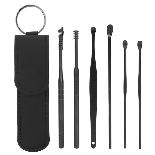 Juego de limpiador de eliminación de cera de oído portátil, cuchara para oreja en forma de U, juego de herramientas de limpieza de cera de oído en espiral