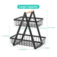 thumbnail image 5 of 2 Layers Storage Basket, Durable Iron Storage Rack  For Dormitory Black, 5 of 5