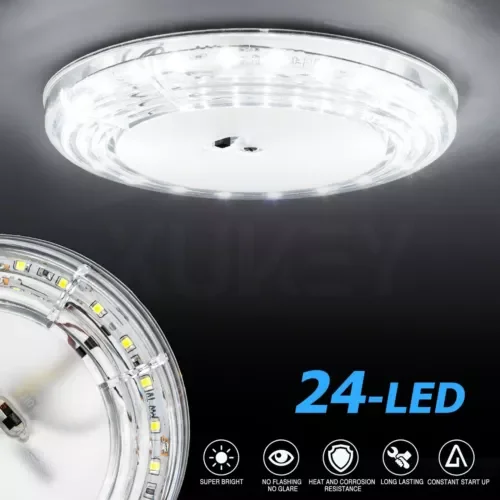 For Camper Trailer Marine Us Ceiling Fixture Round Dome Reading Light Rv Led 12V