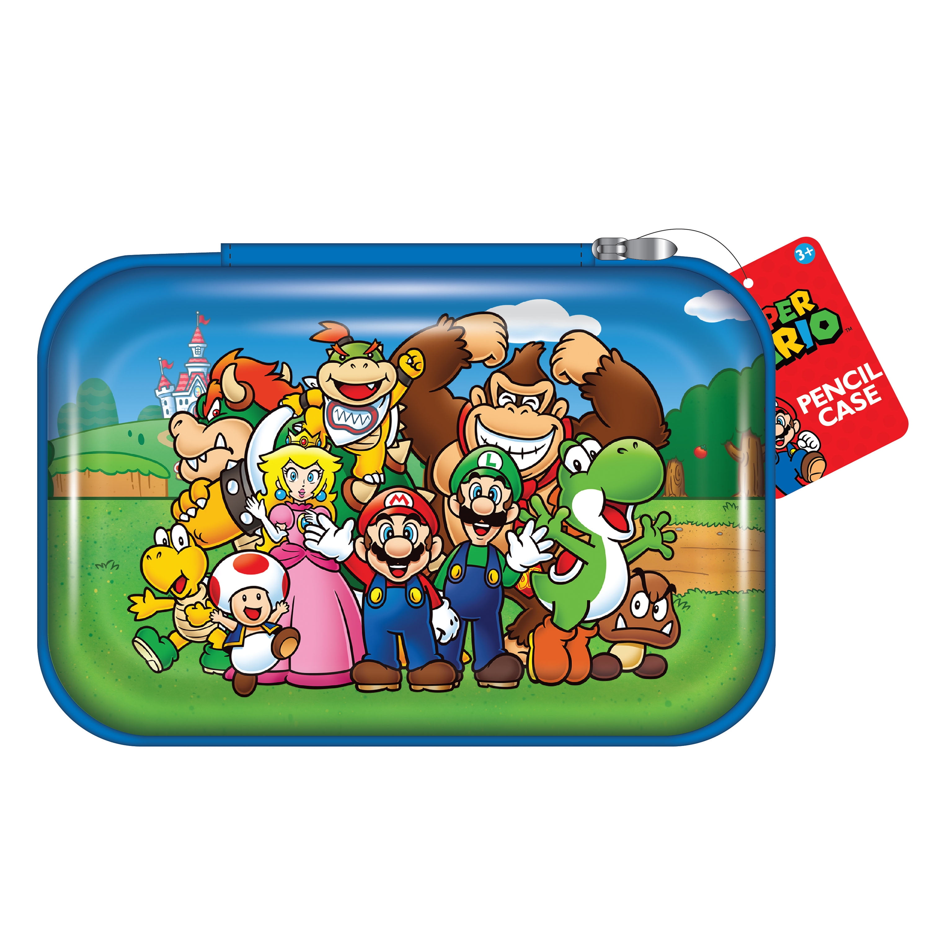 Nintendo Super Mario Brothers Multicolor Zipper Pencil Case, 8.5-inches Wide by 5-inches Long