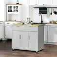 thumbnail image 2 of HOMCOM Kitchen Island on Wheels, Kitchen Cart w/ Drawers, Storage Cabinets, 2 of 10