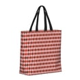thumbnail image 2 of KLL Red and Brown Squares Pattern Aesthetic Tote Bag for Women Beach Bag Shopping Bags Shoulder Bag Reusable Grocery Bags, 2 of 7