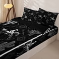 thumbnail image 3 of Homewish Vintage Boho Cowboy Zipper Queen Comforter Set with Fitted Sheet and 2 Pillowcases,Desert Plant Cactus Zipper Bedding Set,Black White,Black Reversible,4pcs, 3 of 8