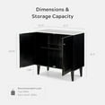 thumbnail image 3 of EYYTHUNG Black Storage Cabinet Set of 2, Modern Sideboard with Adjustable Shelves & Faux Marble Top, Wooden Credenza Cabinet Console Table, 3 of 8