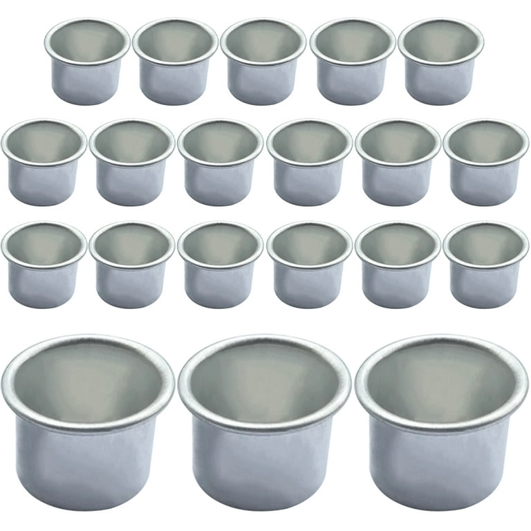 20pcs DIY Scented Candle Cups Alloy Taper Candle Holder Metal Wax Candle Cups Candle Container