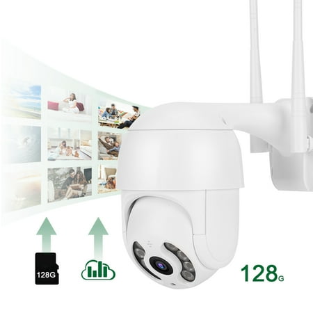 2in Waterproof PTZ Mini Dome Camera 1080P WiFi 8 Lights Security Surveillance Work with Icsee