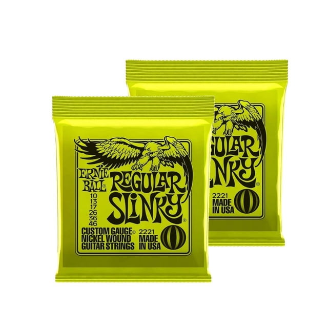 Juego de 2 cuerdas para guitarra eléctrica Ernie Ball Regular Slinky 10-46