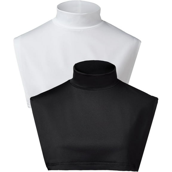 Zhengup Detachable Collar Fake Turtleneck Lightweight Turtle Neck Dickey Collars for Women Girls(Black White)