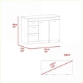 thumbnail image 3 of Kitchen Island | L-Shaped Convertible 3-Drawer Storage | White & Dark Walnut | Brown | Particle Board, 3 of 7