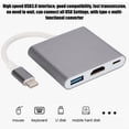 thumbnail image 4 of HD 4K Multi-function 3 In 1 Hub, PD Charging TYPE C To  Dock, For Laptop Tablet PC Mobile Phone Gray, 4 of 8