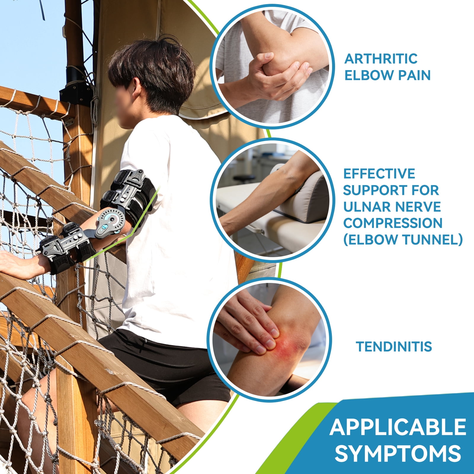 Orthomen Adjustable Post OP Elbow Brace for After surgery adult and child, left