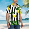 thumbnail image 5 of Bixox Men's Hawaiian Shirts Men's Lemons on Striped Print Short-Sleeve Shirt-3X-Large, 5 of 8