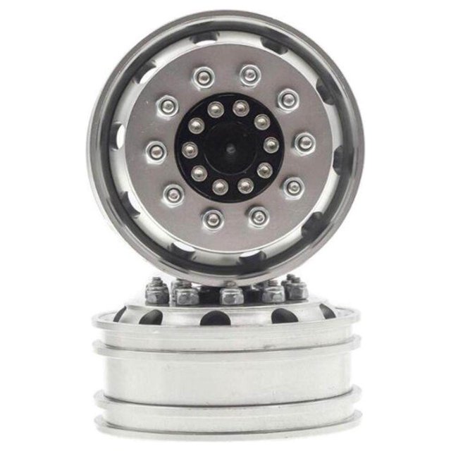 pitrice RC Alloy Wheel Hub for 1:14 RC Hubs Wheel Rim Hub Parts Upgrade Metal Wheel for Cargo Car Modified Vehicle Model Replacement front