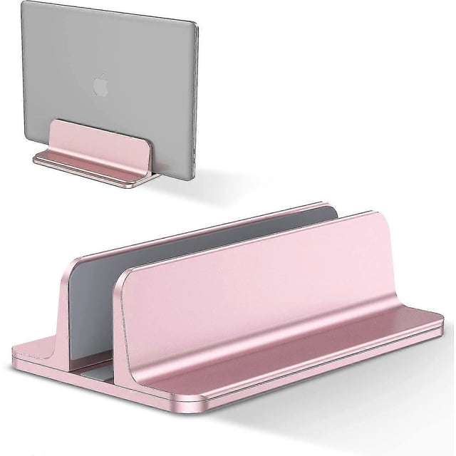 Soporte vertical para portátil, aluminio ajustable, color rosa