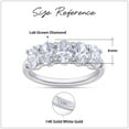 thumbnail image 2 of AFFY 5 Stone Diamond Engagement Ring for Women, 6X4MM Oval Cut Lab Grown Diamond Half Eternity Wedding Band In 14K Solid White Gold Jewelry Gift for Her (VS-SI Clarity, 2.00 Cttw) Ring Size-7.5, 2 of 5