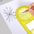 thumbnail image 4 of Multifunctional Geometric Ruler Supplies Office for students, teachers, Mathematics Drawing Template Yellow High, 4 of 9