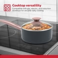 thumbnail image 6 of Holstein Housewares 2.5QT Ceramic Non-Stick Saucepan, Easy to Clean Ceramic Coating, Stainless Steel Handles, Glass Lid. Multipurpose Kitchen Cooking Pot, Grey Rose Gold, 6 of 9