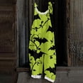 thumbnail image 2 of WTOBBY Halloween Printed Women's Jumpsuit, Casual Loose Retro Design with Suspenders in Cotton Linen Blend, Ideal for Relaxed and Fashionable Wear,Fluorescent Green2XL, 2 of 6