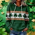 thumbnail image 2 of Women's St Patricks Day Sweatshirt Long Sleeve Crewneck Irish Shamrock Print Hoodie Plus Size Saint Patricks Shirt, 2 of 4