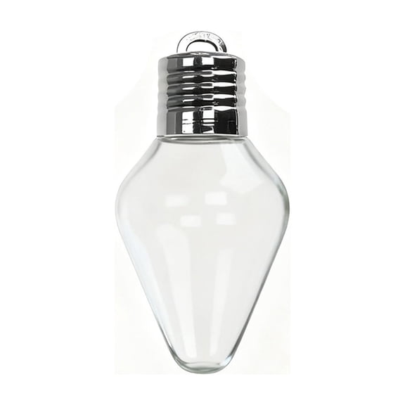 hulanddfd Christmas Bulb Gift Jar, Light Bulb Shaped Clear Plastic Pendant Fillable Containers for Tree Hanging Decor and Holiday Party