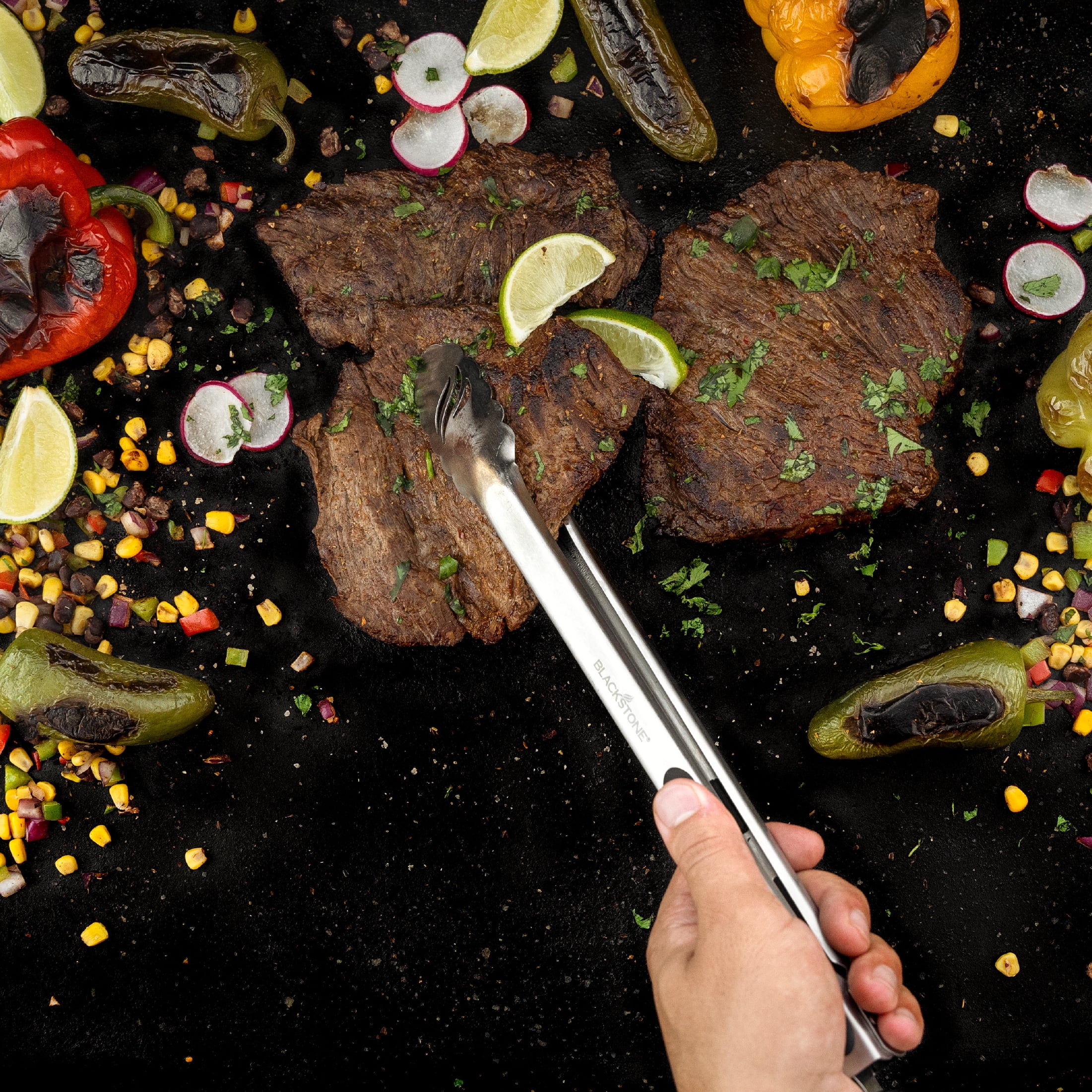 Blackstone Tongs Silicone Non-Slip Grip Stainless Steel