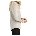 thumbnail image 3 of Womens Long Sleeve Easy Care Cotton/Polyester Shirt Light Stone/ Classic Navy XXL, 3 of 6