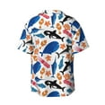 thumbnail image 2 of Haiem Cute Sea Animals Men's Casual Shirts Short Sleeve Button Down Shirts Fashion Textured Summer Beach Shirt-Small, 2 of 7