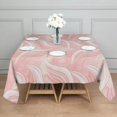 thumbnail image 3 of Pink White Gold Marble Pattern Square Tablecloth,Waterproof Square Table Cover,Wipeable Spillproof Washable Table Cover for Home Kitchen Party Decor 42"X42"(107x107cm), 3 of 6
