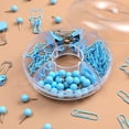 thumbnail image 6 of JZROCKER 100Pcs/pack Push Pins, Paper Clips, Binder Clips Set Combination Kit with Box, 6 of 21
