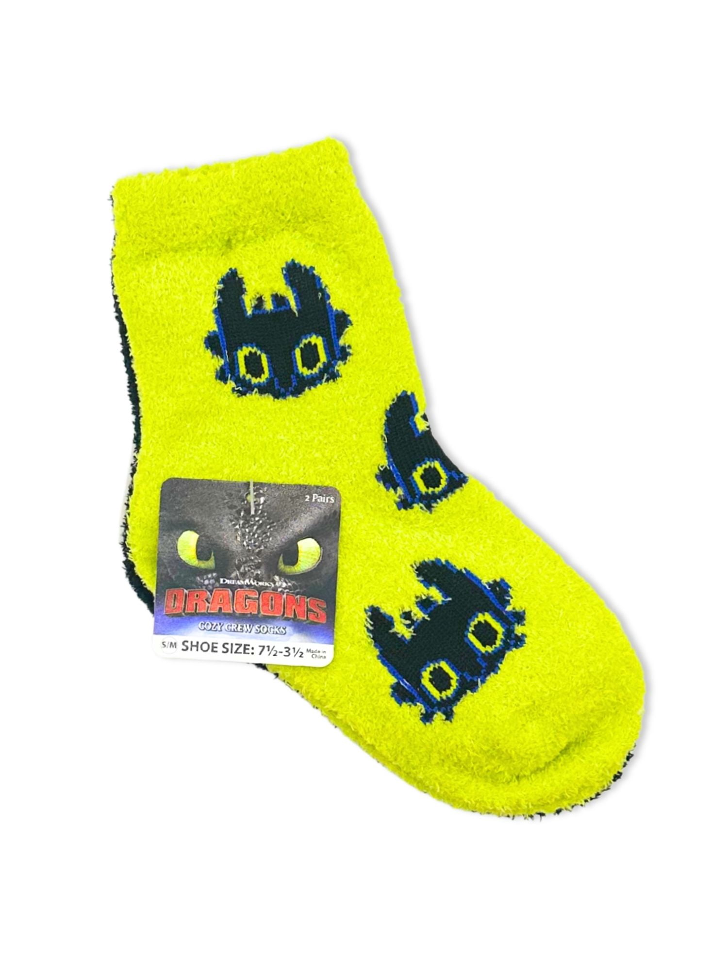 How to Train Your Dragon Boys Cozy Socks, 2-Pack, Sizes S/M-M/L