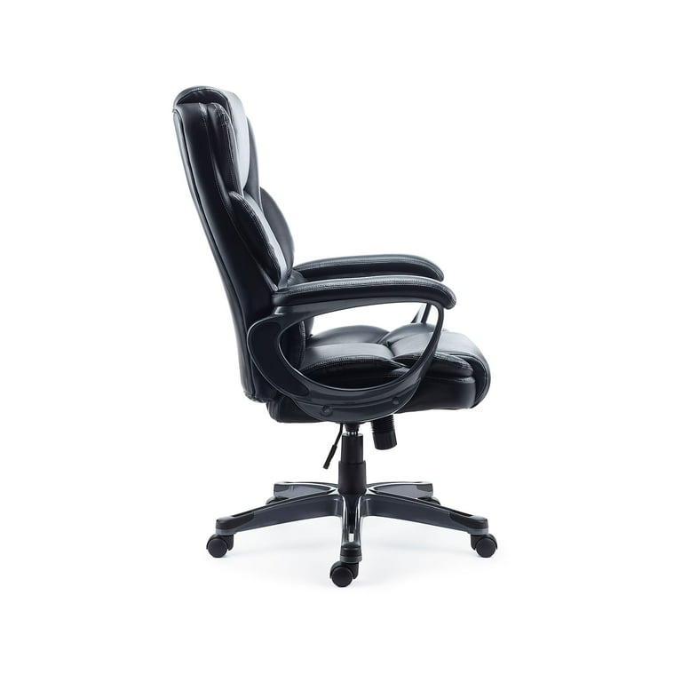 STAPLES Bonded Leather Managers Office Chair Black Swivel Tilt