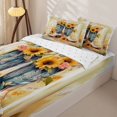 thumbnail image 3 of Homewish Teal Sunflower Rose Cowgirl Boots Print Zipper Twin Comforter Sets with Fitted Sheet and 2 Pillowcases,Pastel Western Zipper Bedding Set For Girls,Reversible,4 Pieces, 3 of 7