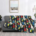 thumbnail image 2 of Fuzoiu Parrot Print Flannel Blanket,Throw Blanket,Flannel Home Decor,Fleece Bed Blankets,Cozy Soft Blanket for Bed, Sofa, Camping, and Travel-60"x50", 2 of 6