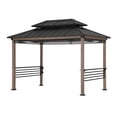 thumbnail image 3 of Sunjoy 8ft. x 12 ft. Wooden Cedar Framed Grill Gazebo with exclusive AC Power Port - Brown, 3 of 12