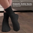 thumbnail image 3 of Diamond Star Diabetic Ankle Socks - Non Binding Quarter Socks for Men & Women, Cushion Circulatory Socks (Black - 12 Pairs, Socks Size 13-15, Fit Men's Shoe Size 9-14), 3 of 6