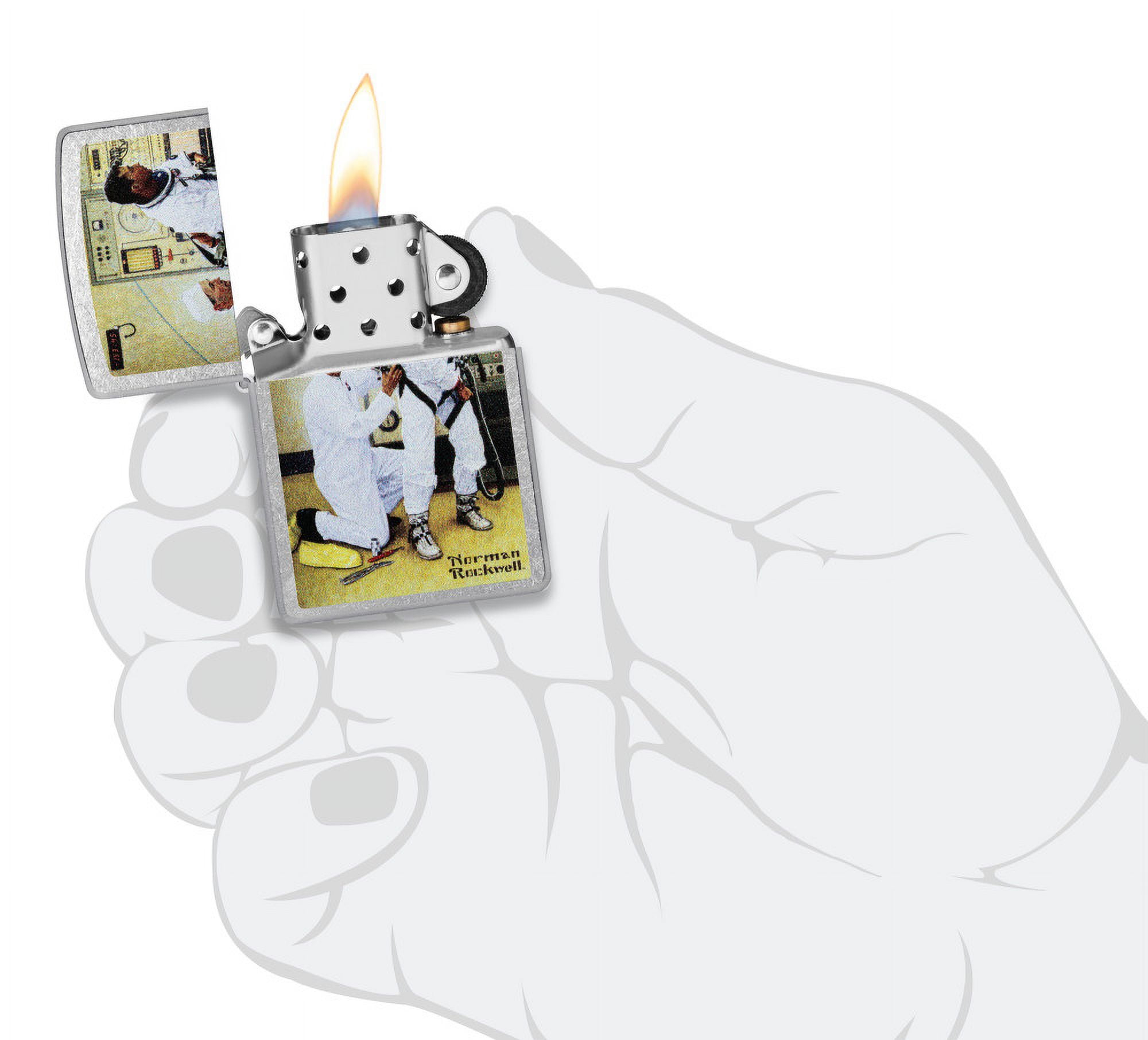 Zippo Norman Rockwell Astronaut Street Chrome Pocket Lighter