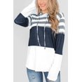 thumbnail image 3 of Women Striped Sweatshirts Hoodies Block Long Sleeve Pullover Sweatshirts Drawstring Loose Tops Fall Winter, 3 of 7